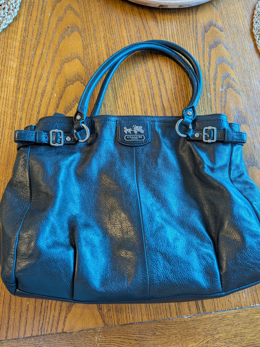 Coach Black Leather Satchel Bag